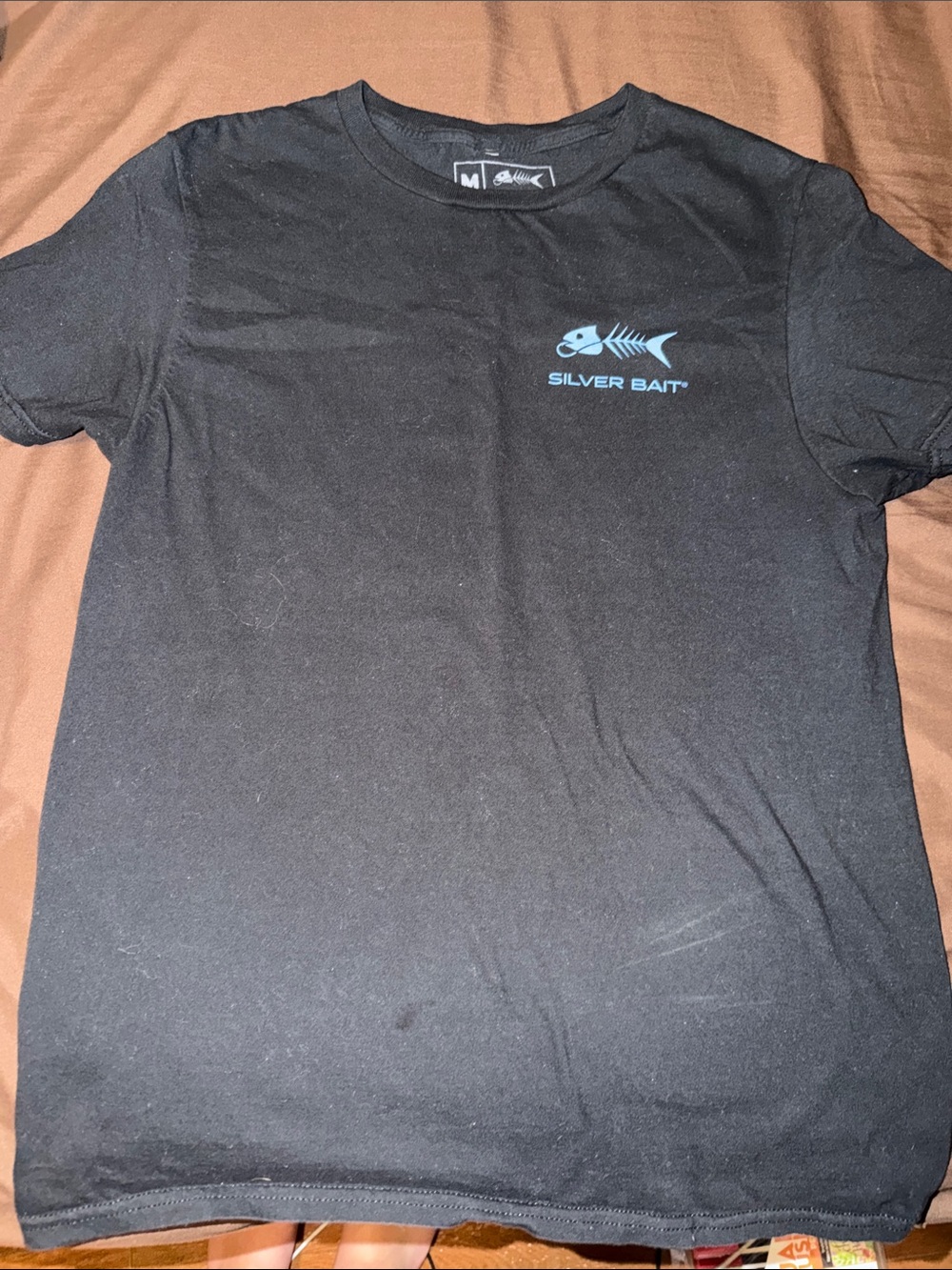 Silver Bait Black Short-Sleeve Tee with Blue Logo